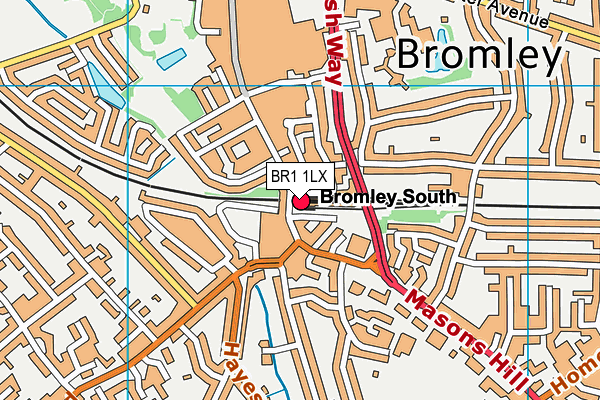 BR1 1LX map - OS VectorMap District (Ordnance Survey)