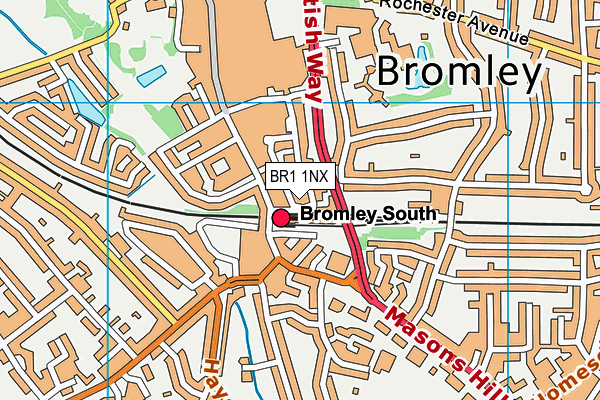 BR1 1NX map - OS VectorMap District (Ordnance Survey)