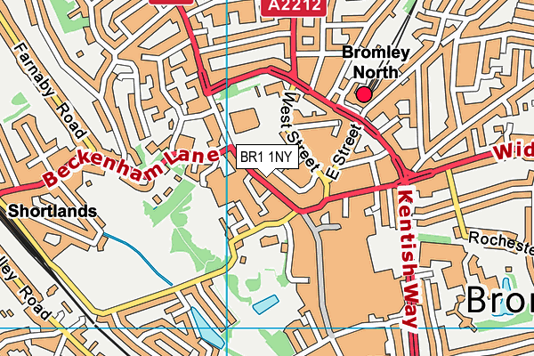 BR1 1NY map - OS VectorMap District (Ordnance Survey)