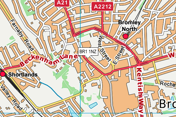 BR1 1NZ map - OS VectorMap District (Ordnance Survey)