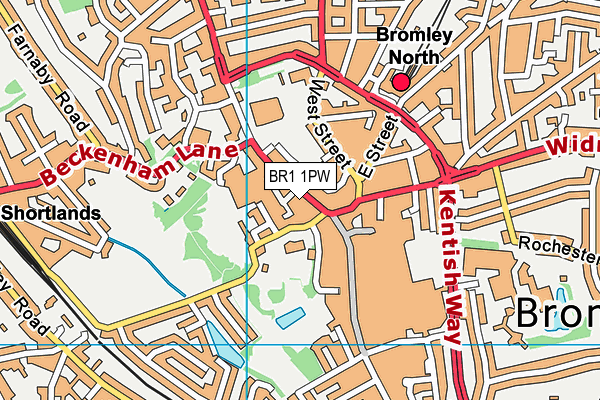 BR1 1PW map - OS VectorMap District (Ordnance Survey)