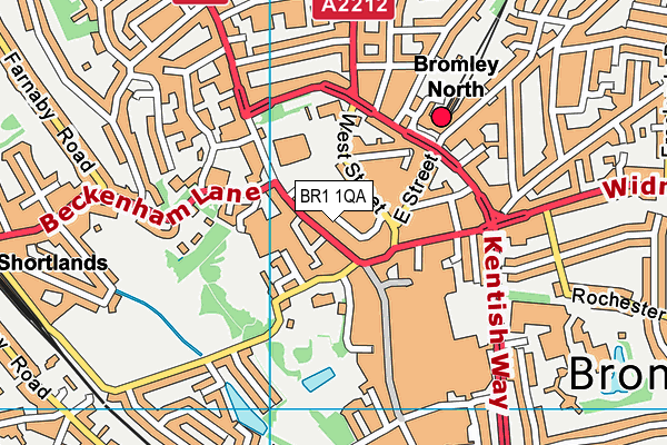 BR1 1QA map - OS VectorMap District (Ordnance Survey)