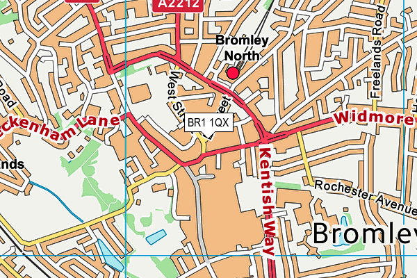 BR1 1QX map - OS VectorMap District (Ordnance Survey)
