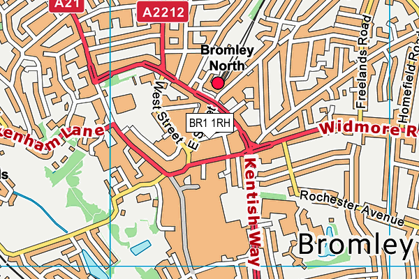 BR1 1RH map - OS VectorMap District (Ordnance Survey)
