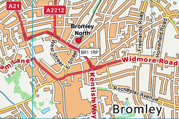 BR1 1RP map - OS VectorMap District (Ordnance Survey)