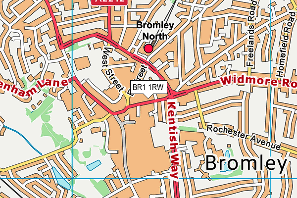 BR1 1RW map - OS VectorMap District (Ordnance Survey)