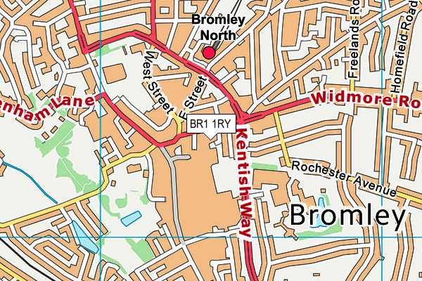 BR1 1RY map - OS VectorMap District (Ordnance Survey)