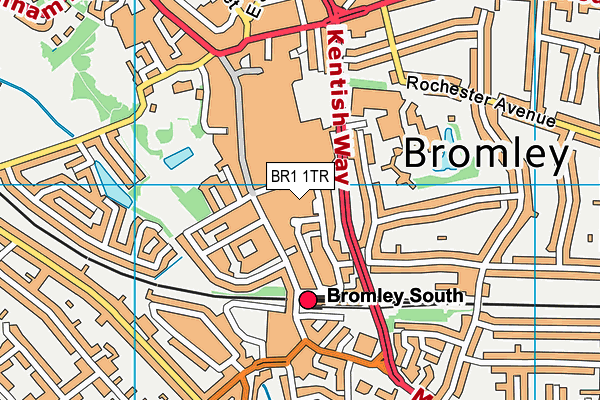 BR1 1TR map - OS VectorMap District (Ordnance Survey)