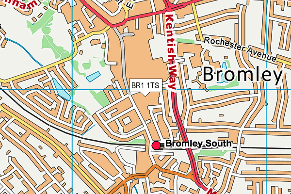 BR1 1TS map - OS VectorMap District (Ordnance Survey)