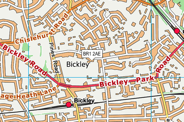 BR1 2AE map - OS VectorMap District (Ordnance Survey)