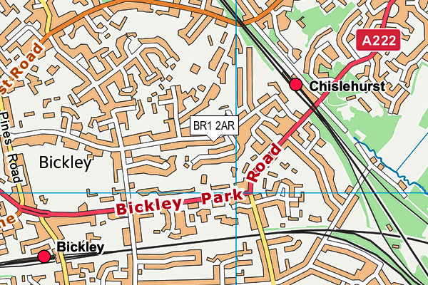 BR1 2AR map - OS VectorMap District (Ordnance Survey)