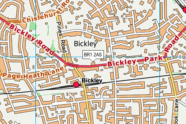 Bickley Park Cricket Club map (BR1 2AS) - OS VectorMap District (Ordnance Survey)