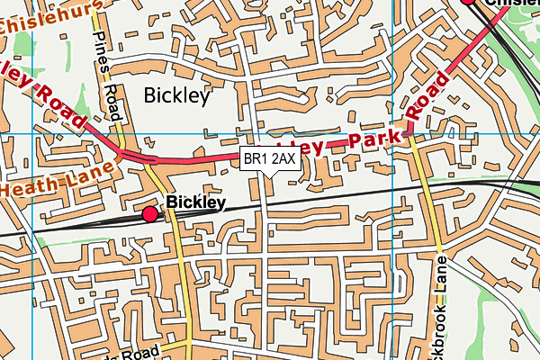 BR1 2AX map - OS VectorMap District (Ordnance Survey)