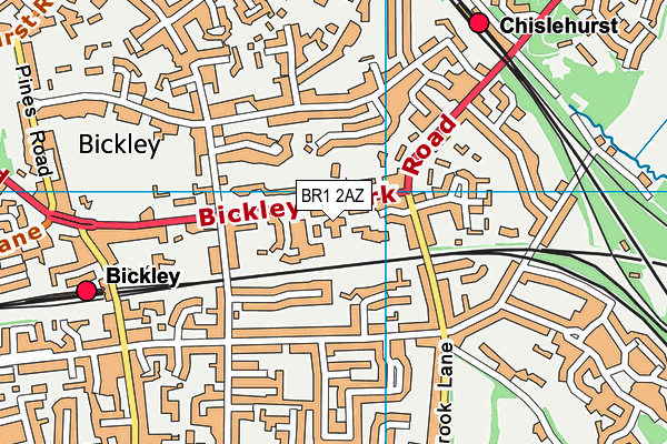 BR1 2AZ map - OS VectorMap District (Ordnance Survey)