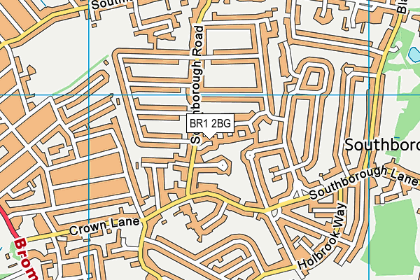 BR1 2BG map - OS VectorMap District (Ordnance Survey)