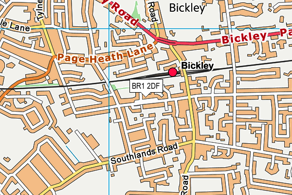 BR1 2DF map - OS VectorMap District (Ordnance Survey)