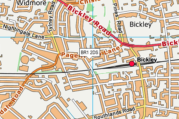 BR1 2DS map - OS VectorMap District (Ordnance Survey)