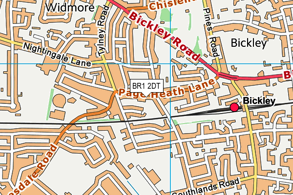 BR1 2DT map - OS VectorMap District (Ordnance Survey)