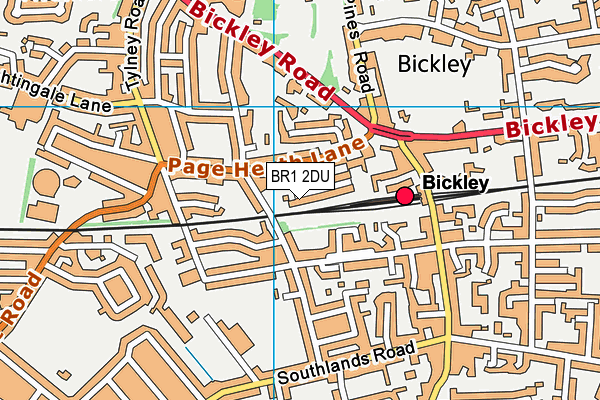 BR1 2DU map - OS VectorMap District (Ordnance Survey)