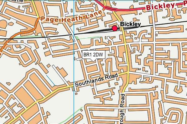 BR1 2DW map - OS VectorMap District (Ordnance Survey)