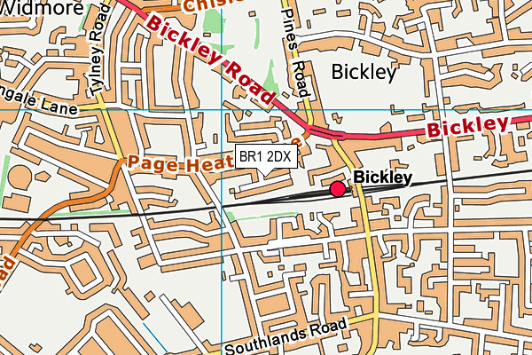 BR1 2DX map - OS VectorMap District (Ordnance Survey)