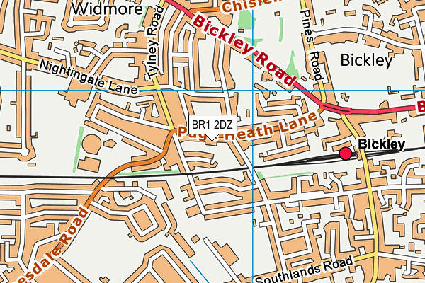 BR1 2DZ map - OS VectorMap District (Ordnance Survey)