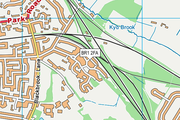 BR1 2FA map - OS VectorMap District (Ordnance Survey)