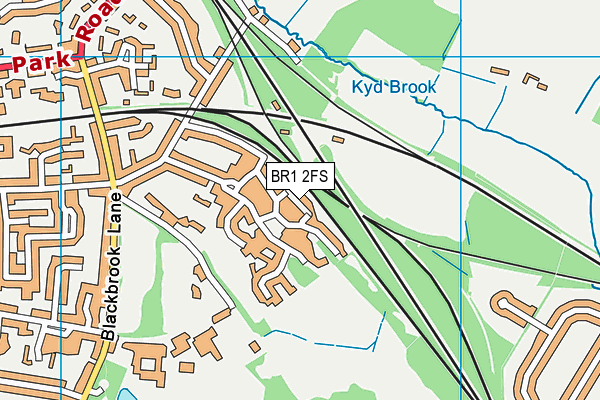 BR1 2FS map - OS VectorMap District (Ordnance Survey)