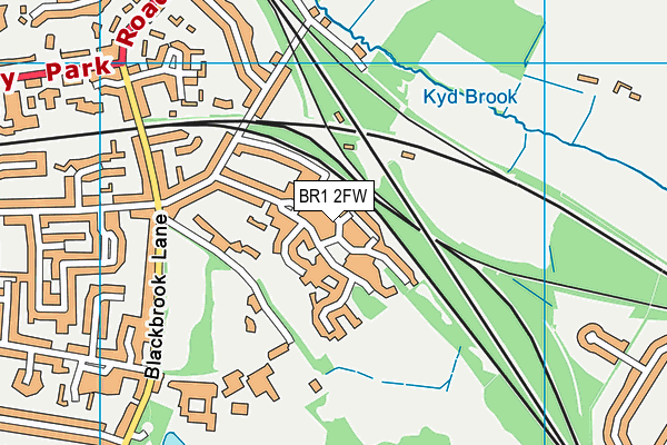 BR1 2FW map - OS VectorMap District (Ordnance Survey)