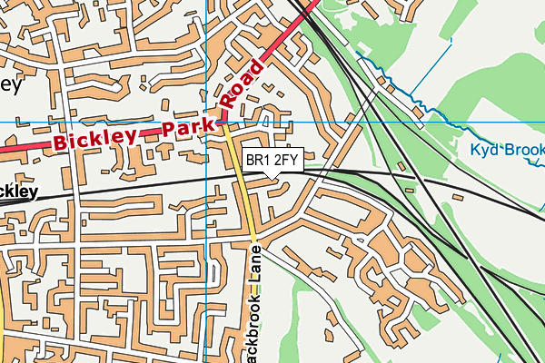 BR1 2FY map - OS VectorMap District (Ordnance Survey)