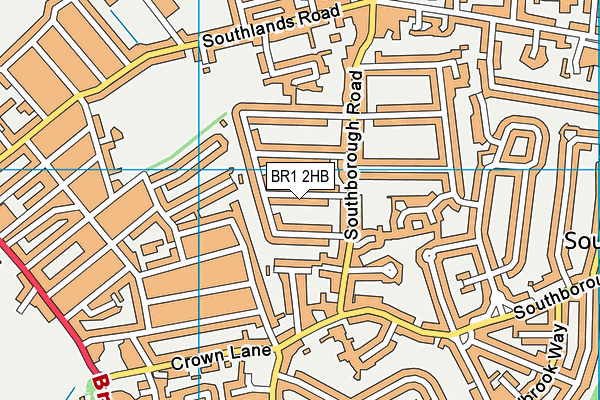 BR1 2HB map - OS VectorMap District (Ordnance Survey)