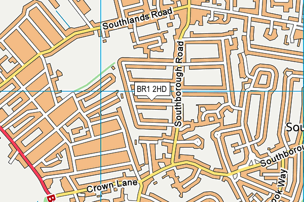 BR1 2HD map - OS VectorMap District (Ordnance Survey)