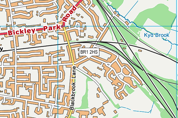 BR1 2HS map - OS VectorMap District (Ordnance Survey)