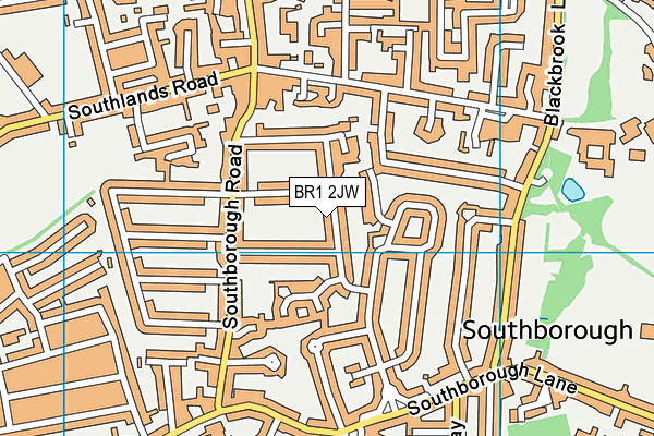 BR1 2JW map - OS VectorMap District (Ordnance Survey)