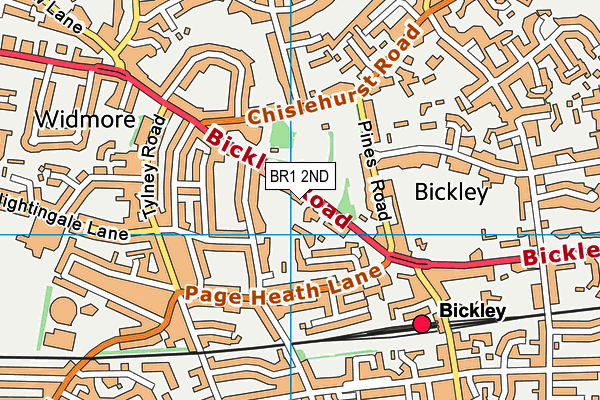 BR1 2ND map - OS VectorMap District (Ordnance Survey)