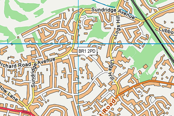 BR1 2PD map - OS VectorMap District (Ordnance Survey)
