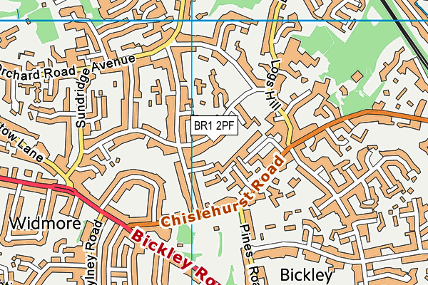 BR1 2PF map - OS VectorMap District (Ordnance Survey)