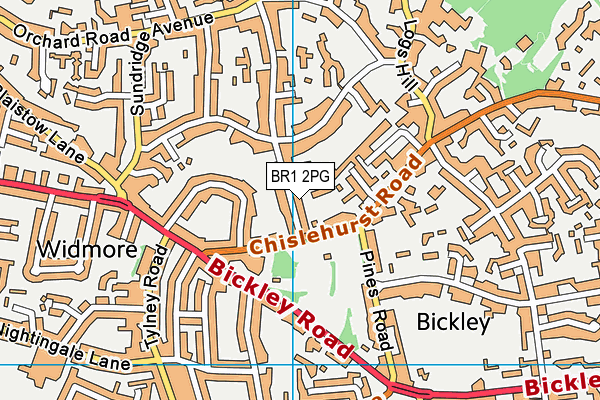 BR1 2PG map - OS VectorMap District (Ordnance Survey)