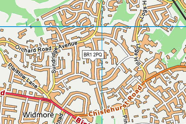 BR1 2PQ map - OS VectorMap District (Ordnance Survey)