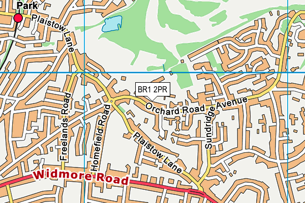 Scotts Park Primary School map (BR1 2PR) - OS VectorMap District (Ordnance Survey)