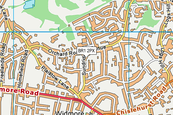 BR1 2PX map - OS VectorMap District (Ordnance Survey)