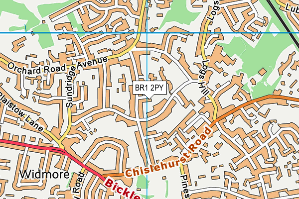 BR1 2PY map - OS VectorMap District (Ordnance Survey)