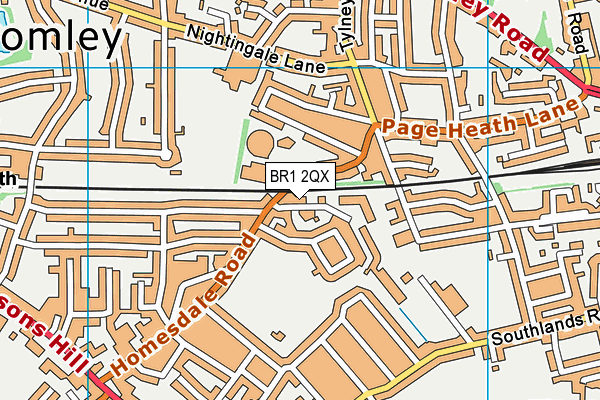 BR1 2QX map - OS VectorMap District (Ordnance Survey)