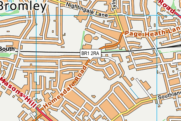 BR1 2RA map - OS VectorMap District (Ordnance Survey)