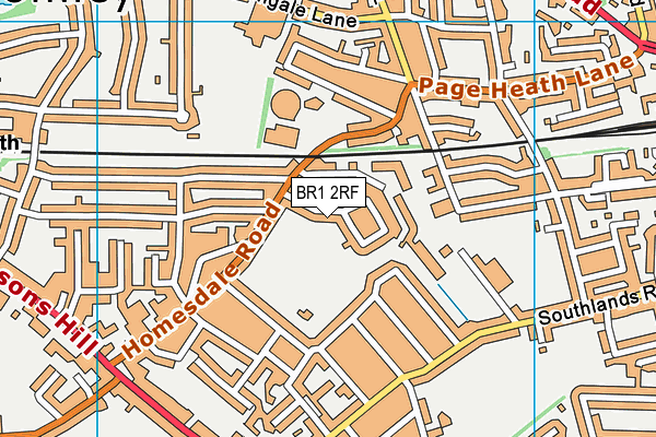 BR1 2RF map - OS VectorMap District (Ordnance Survey)