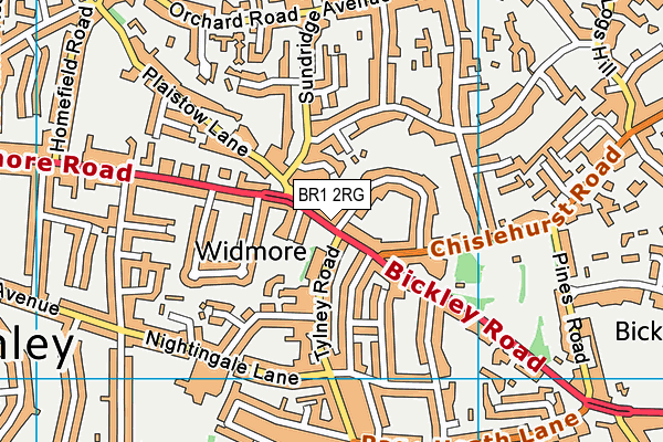 BR1 2RG map - OS VectorMap District (Ordnance Survey)