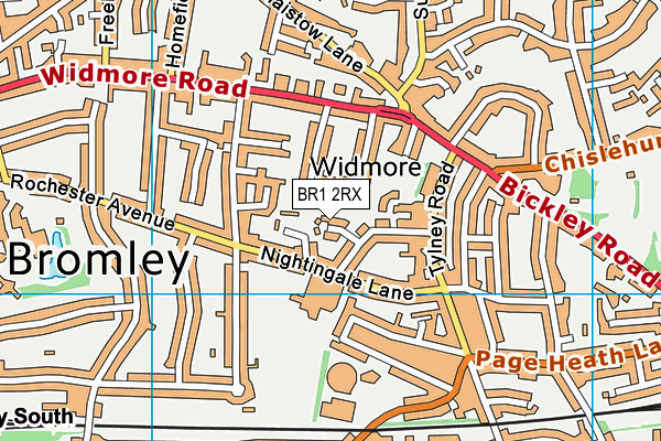 BR1 2RX map - OS VectorMap District (Ordnance Survey)