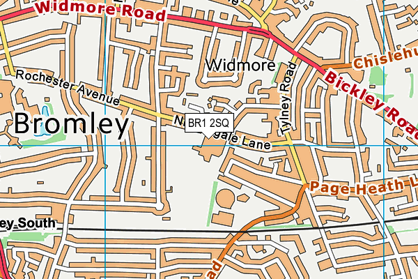 Bickley Primary School map (BR1 2SQ) - OS VectorMap District (Ordnance Survey)