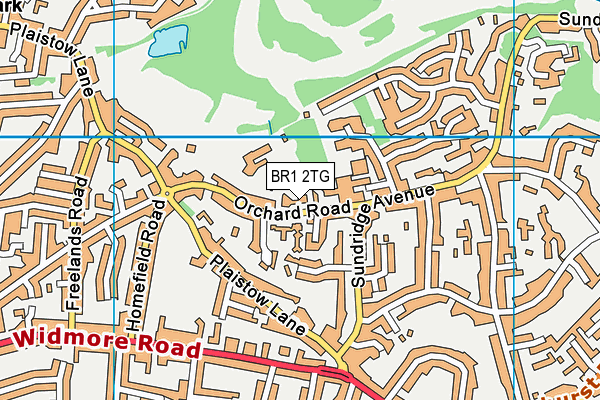 BR1 2TG map - OS VectorMap District (Ordnance Survey)