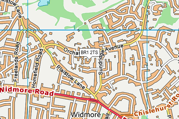 BR1 2TS map - OS VectorMap District (Ordnance Survey)
